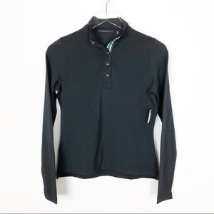 Elie Tahari Abigail Black Henley Top Size S NEW